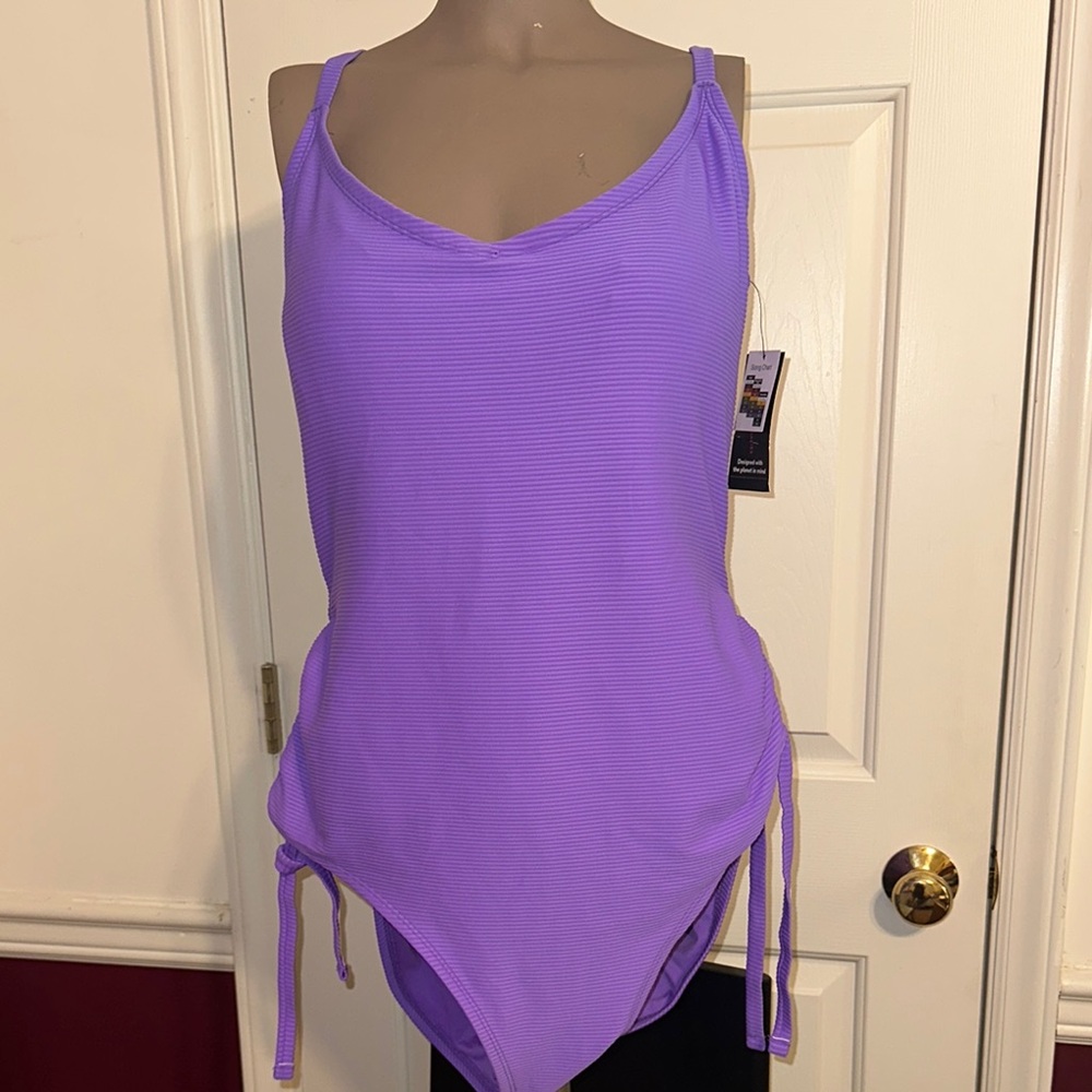 No Boundaries Women's Plus Side Tie Monokini Swimsuit